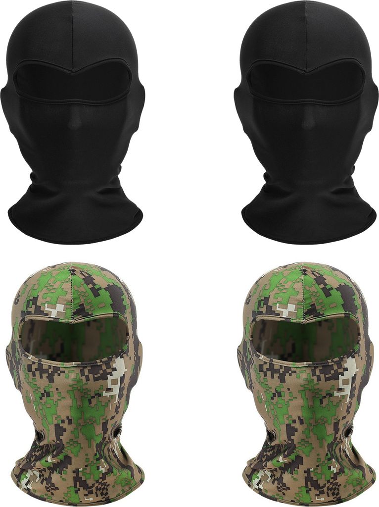 4 Stück Sommer-Sturmhaube, Gesichtsmaske, atmungsaktiv, Sonnenschutz, Staubschutzmaske, langer Halsschutz für Outdoor-Aktivitäten