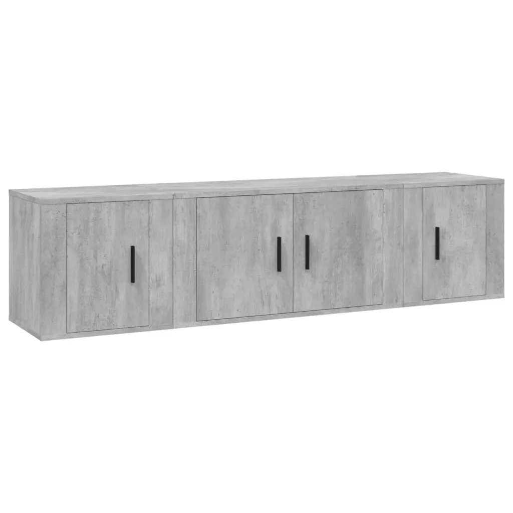vidaXL Set di mobili TV a 3 pezzi in legno grigio cemento