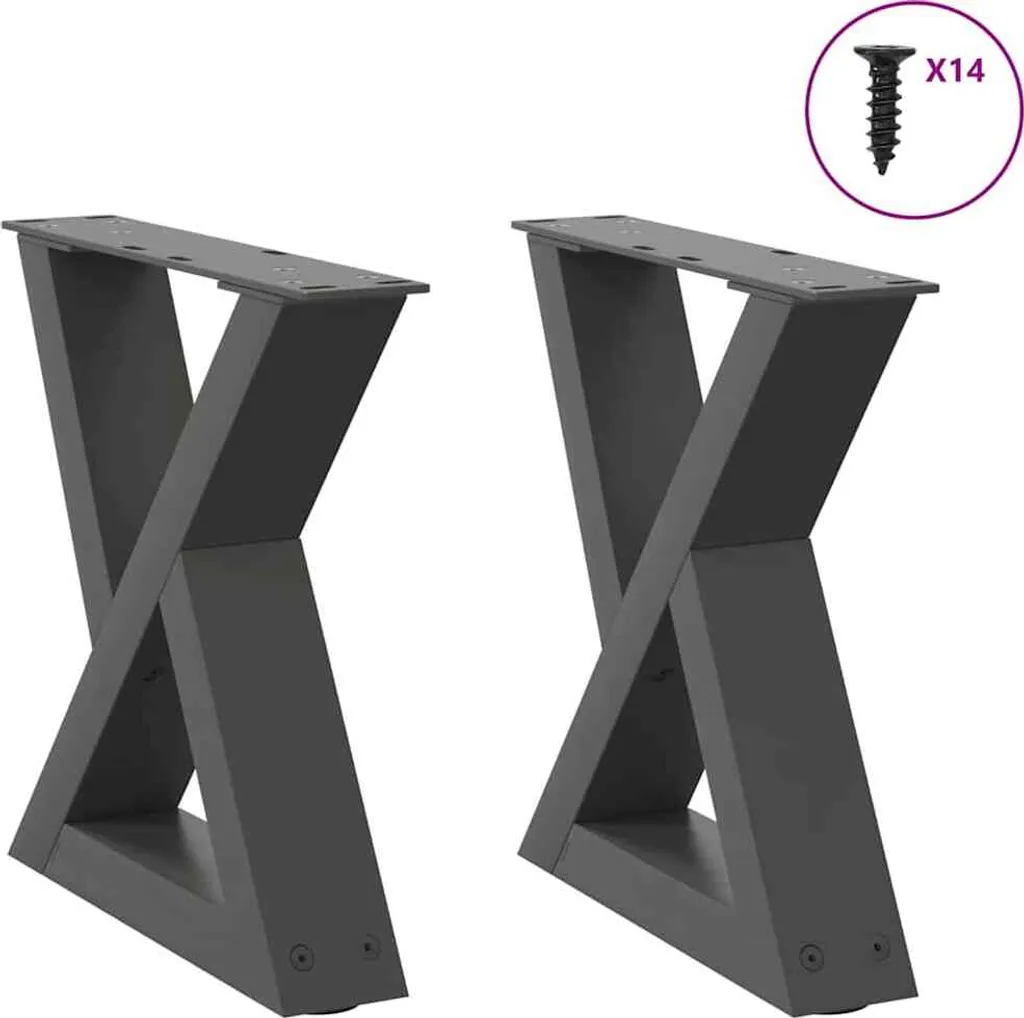 Supporti Tavolino 30x30 cm in Acciaio Antracite - Qualità Professionale