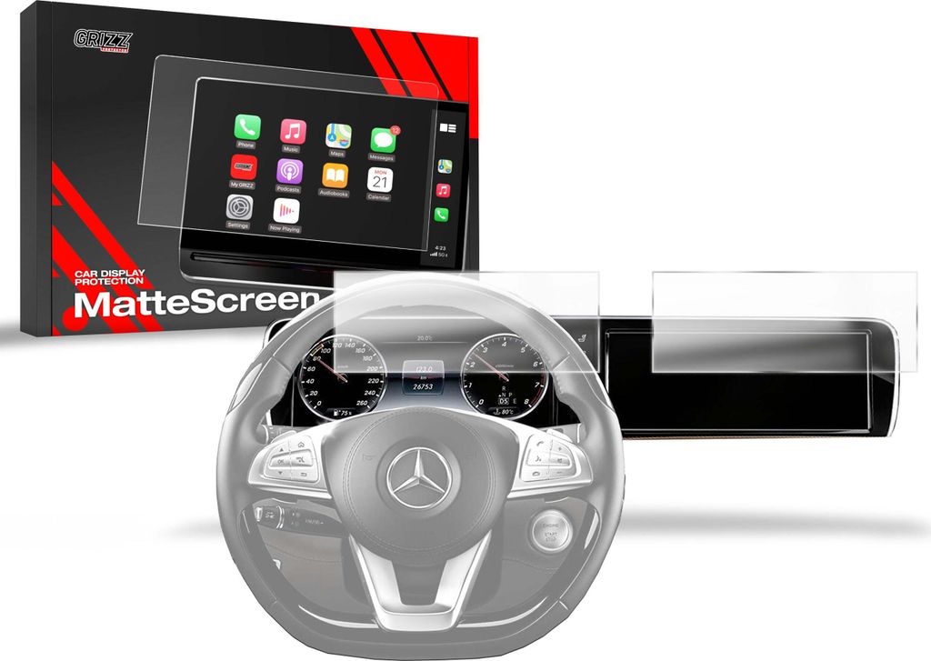 Matte Autodisplayfolie 2in1 für Mercedes S-Klasse Coupe W222 (2013-2017), Grizz Protector