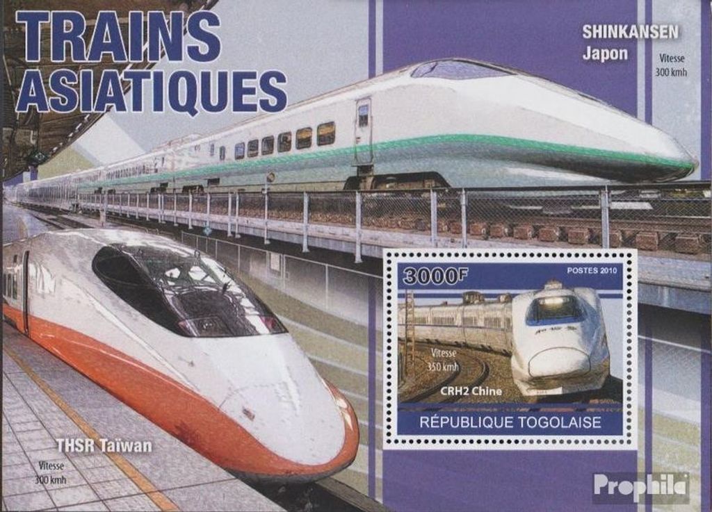 Briefmarken Togo 2010 Mi Block565 (kompl.Ausg.) postfrisch Lokomotiven aus aller Welt