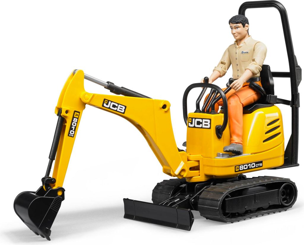 Bruder JCB micro-graafmachine 8010 CTS en bouwvakker Productafbeelding 