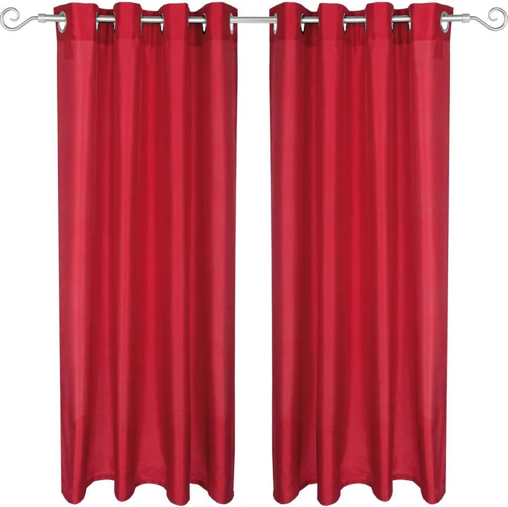 Paire de rideaux rouges opaques Alessia 140x245cm finition à œillets