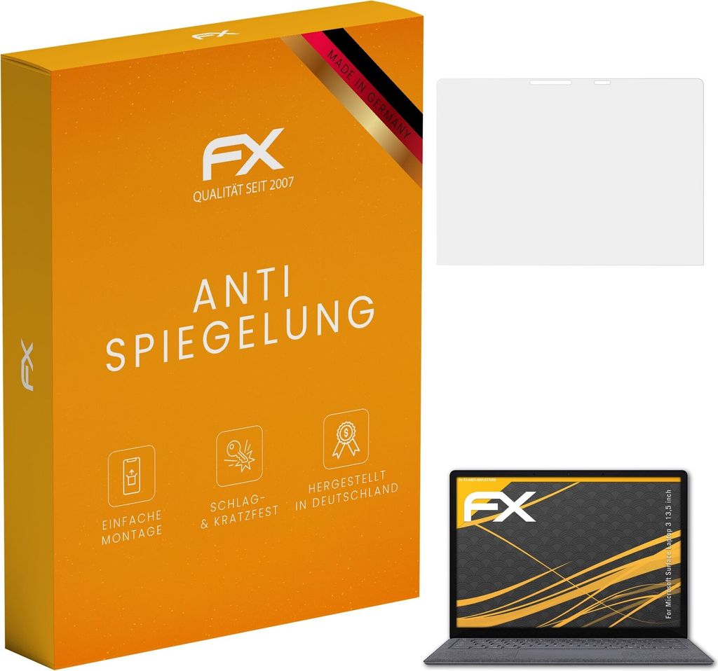 atFoliX FX-Antireflex 2x Schutzfolie kompatibel mit Microsoft Surface Laptop 3 (13,5 inch) Displayfolie