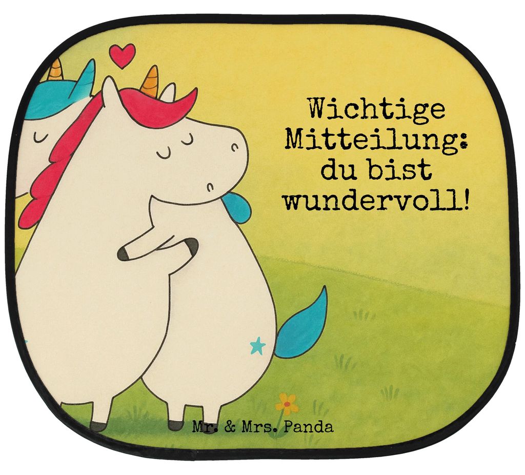 Mr. & Mrs. Panda Sonnenschutz Fenster Auto Einhorn Mitteilung Design - Weiß - Geschenk, Hitzeschutz, Lustig, Valentinstag, Fürs, Spruch, Einhörn...