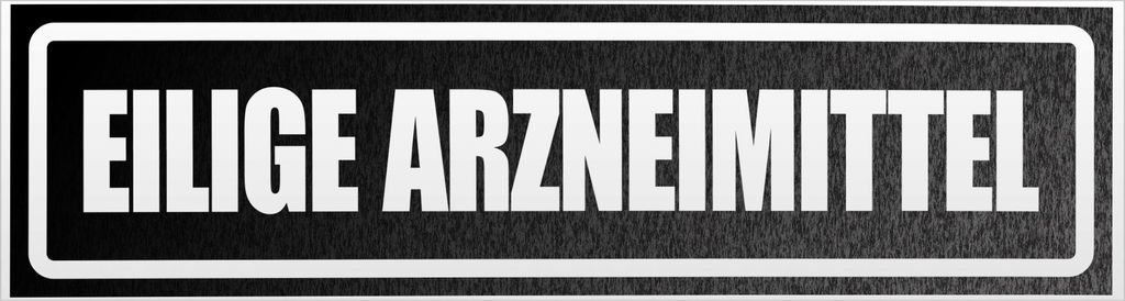 Kiwistar Eilige Arzneimittel invertiert Magnetschild Schild magnetisch - 20cm Schwarz - reflektierend - Magnetfolie für Auto PKW Kfz