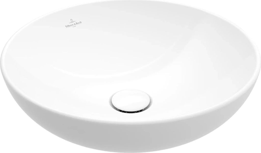 Villeroy & Boch Aufsatzwaschbecken, Loop & Friends, 4A4501, 380 x 380 mm, Rund, ohne Überlauf, Weiß Alpin, 1 Stk.