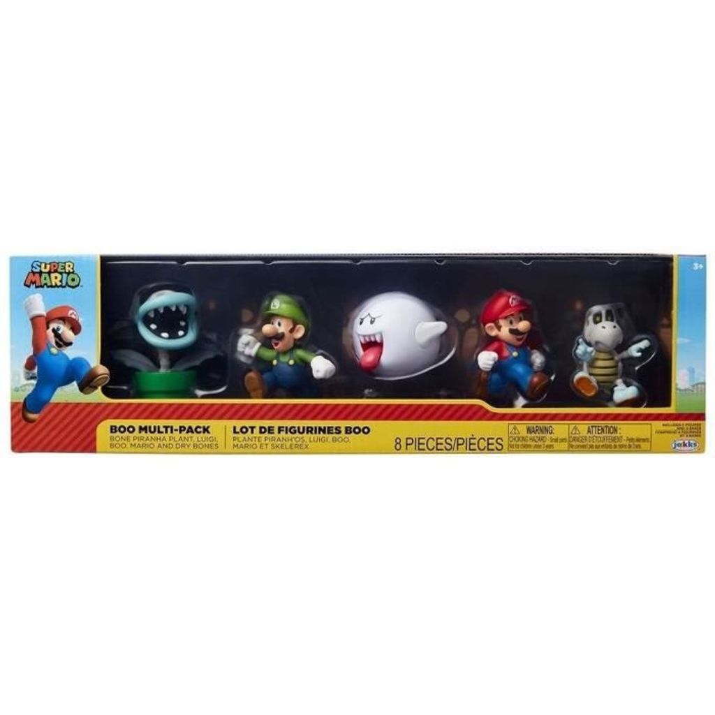 A blister pack of Super Mario Bros. figures.