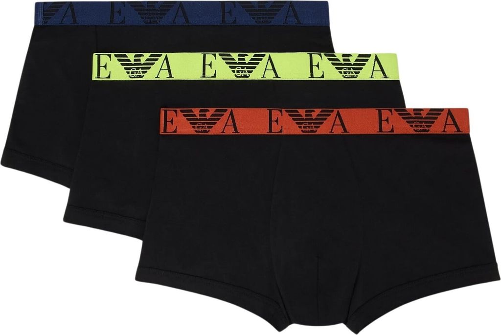 EMPORIO ARMANI 3er Pack Herren Trunk Boxershorts Stretch Baumwolle 73320 S