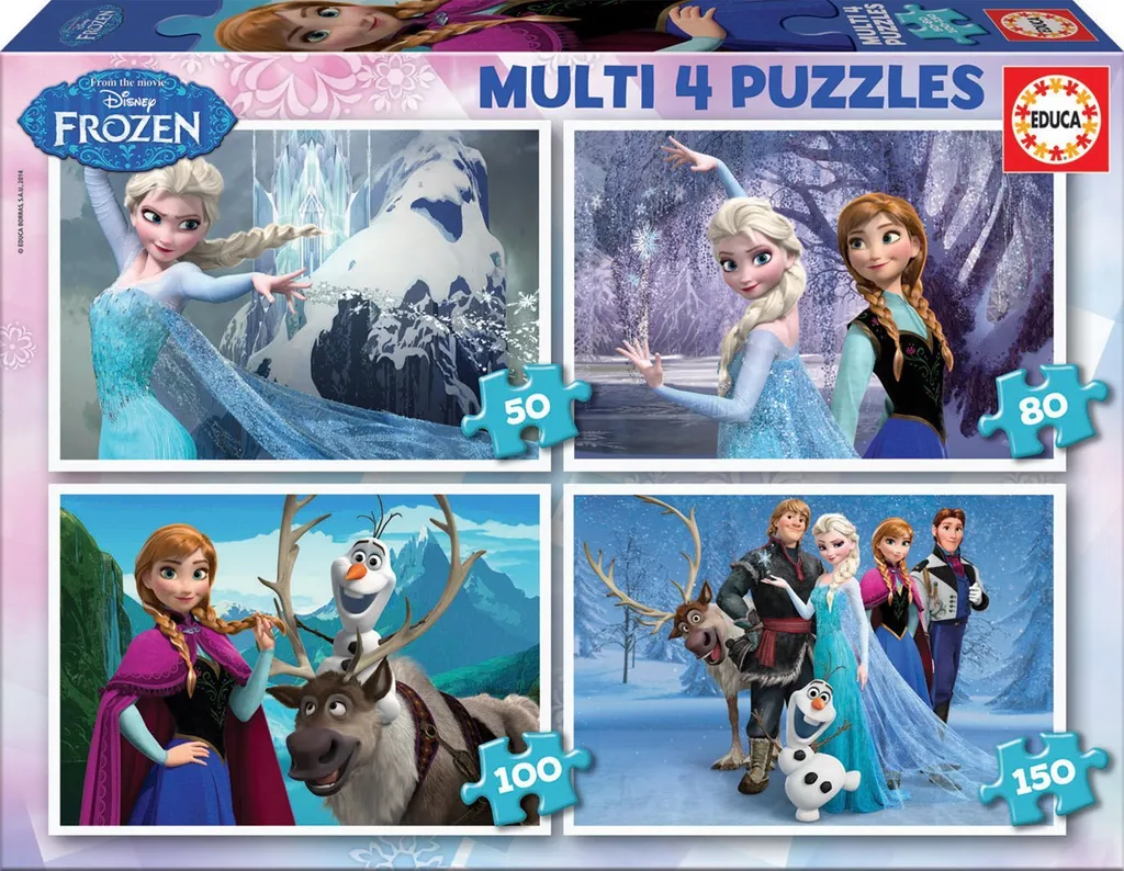 Set de 4 puzzles évolutifs Reine des Neiges 16173 pour filles et garçons