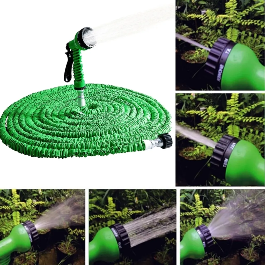 Kit Tubo Acqua Magico 2.5-7.5 Metri Estensibile Verde + Pistola