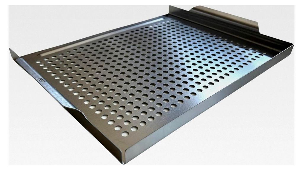 Grillplatte aus Edelstahl ca. 36x29cm zum Grillen, Garen und Abtropfen