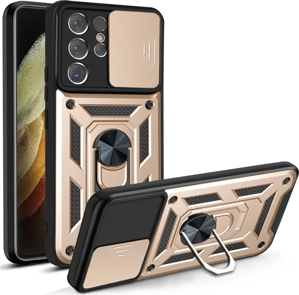 Custodia Samsung S21 Ultra 5G Oro - Protezione TPU e Anello