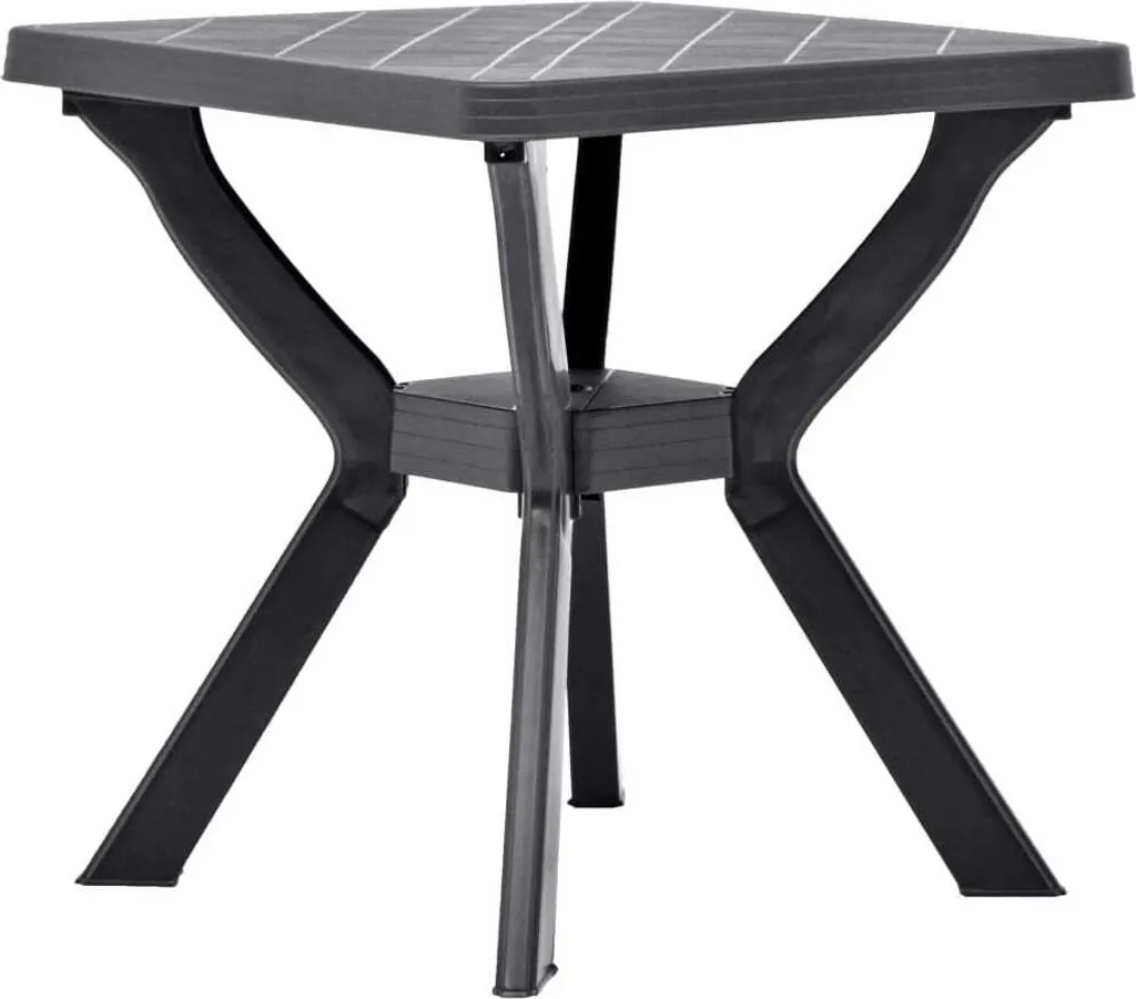 Tavolo Giardino Antracite 70x70 Plastica Sicura e Facile da Pulire
