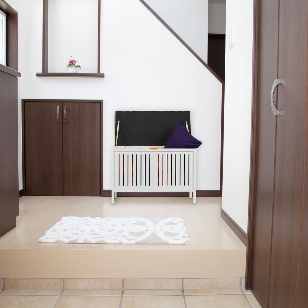 Relaxdays Sitzbank mit Stauraum, gepolstert, 80 l Staufach, Produktbild 