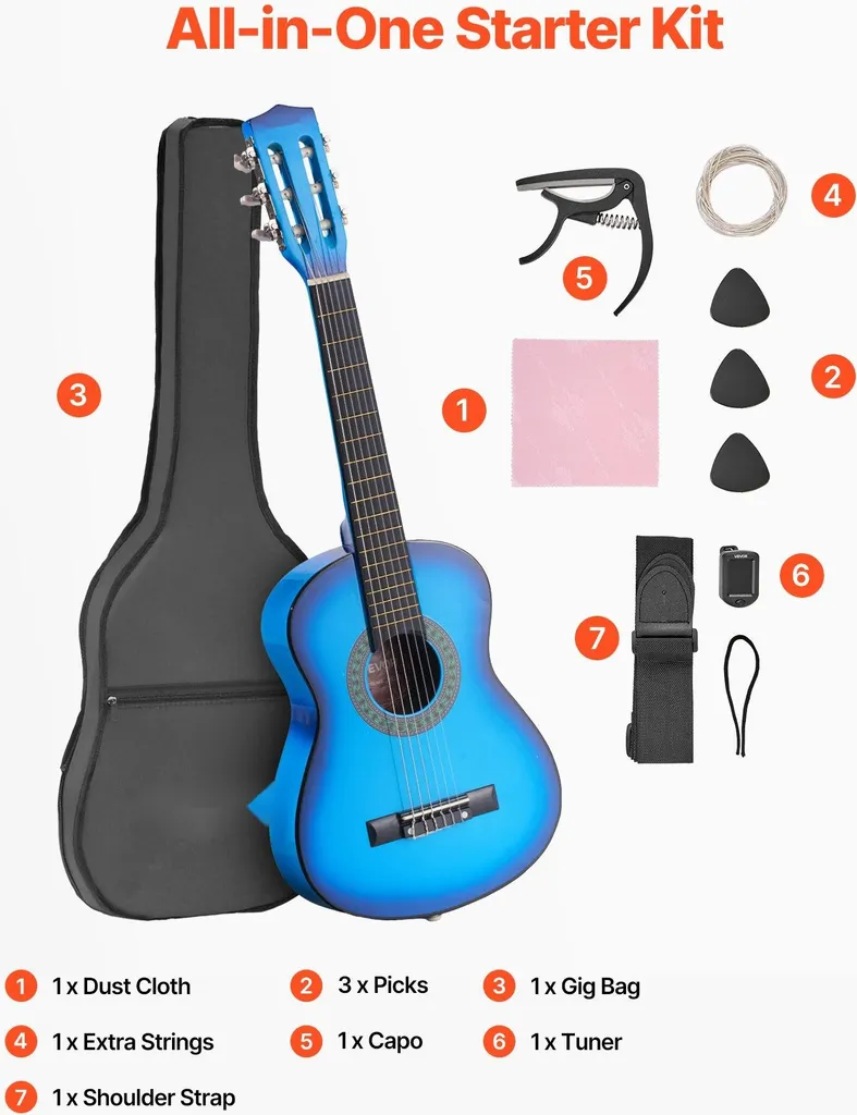 Guitare classique idéale pour débuter leçons de musique kit complet - 7