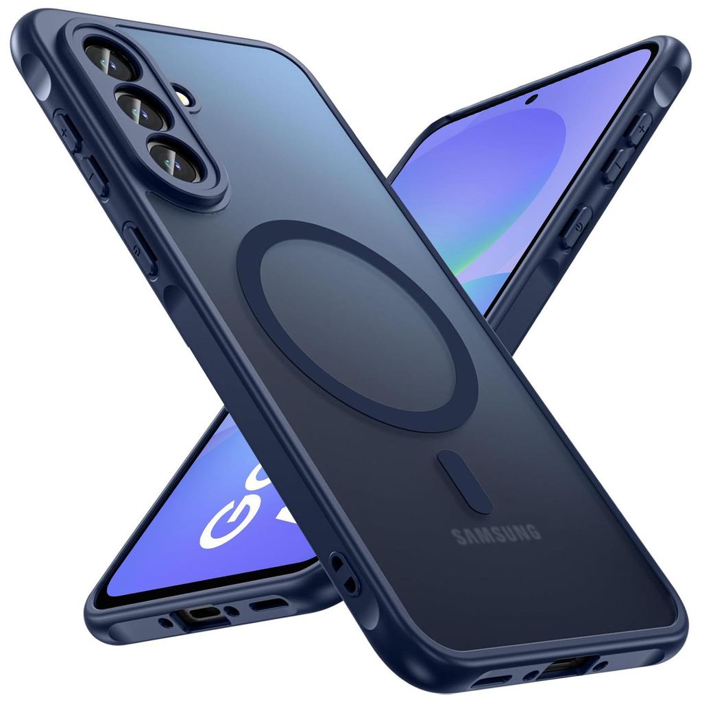 Magnet-Case für Samsung Galaxy A57 5G Hülle Magsafe Schutzhülle Stoßfest TPU-Rahmen starker Magnetring, Blau