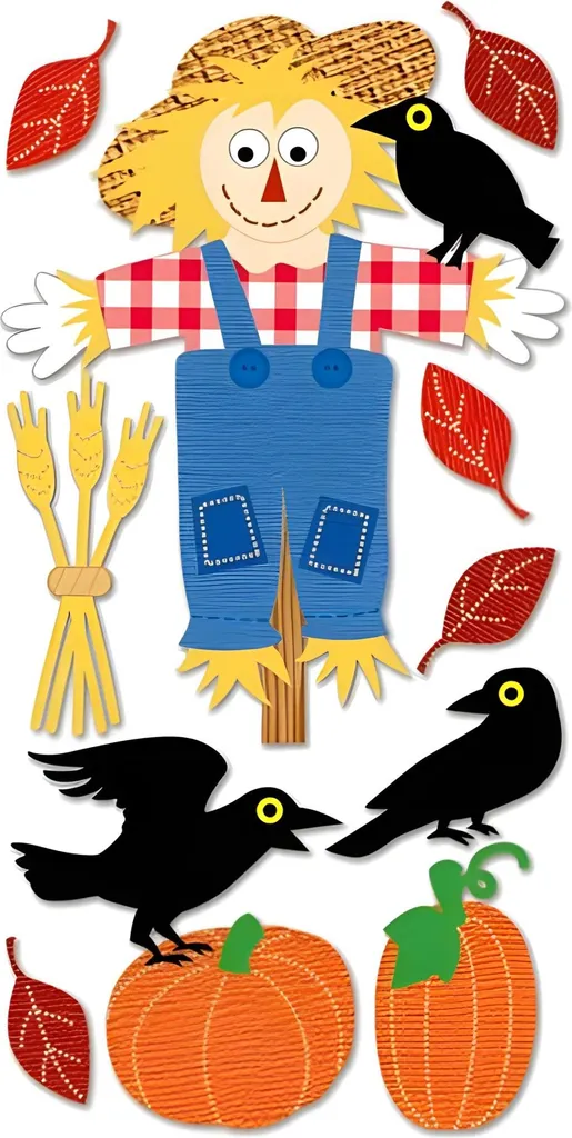Planche Stickers Automne Heyda 203780617 Motifs Variés 7,5 x 16,5 cm