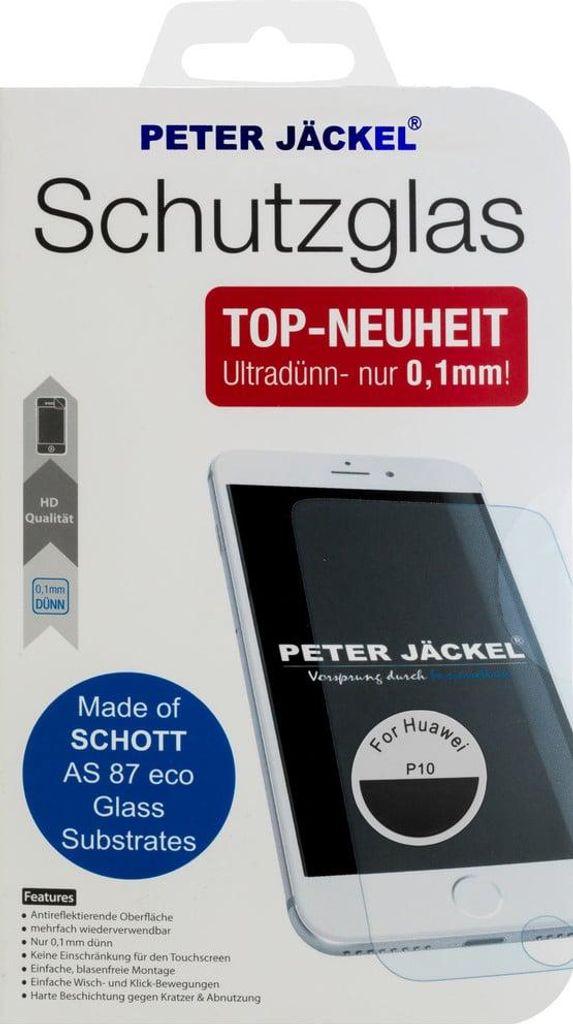 PETER JÄCKEL HD SCHOTT Glass 0,1 mm für Huawei P10 Schutzglas