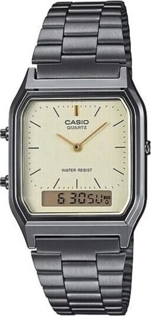 Montre Casio AQ230GG9A Analogique Digitale Vintage Design Mixte Doré