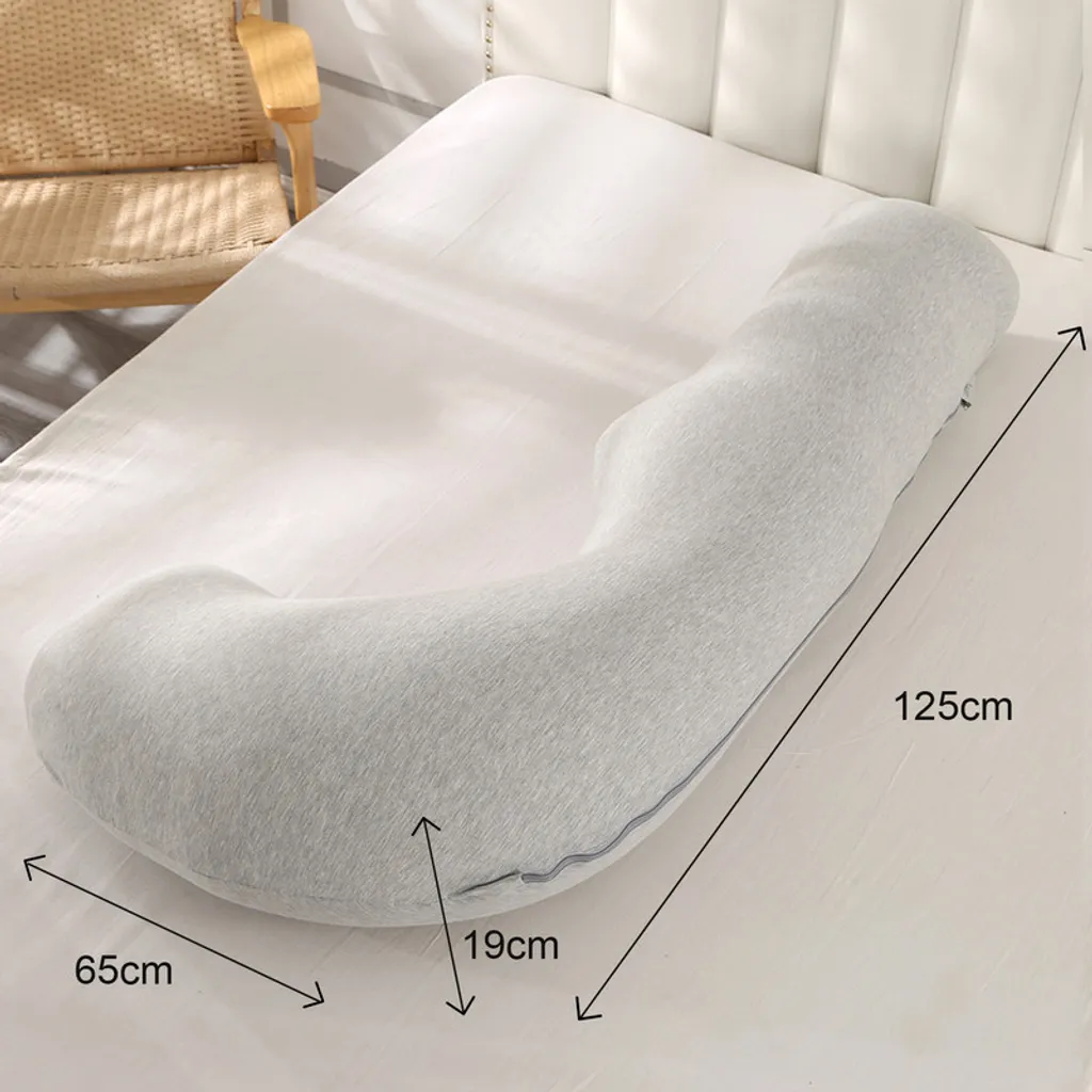 Coussin de maternité ergonomique 125 cm en J avec soutien cervical