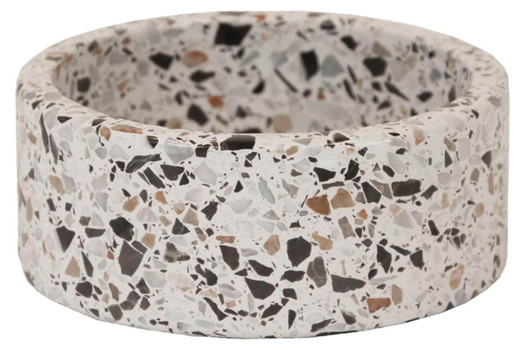 Kentucky Dogwear Futternapf Terrazzo Stein Hundenapf Weiß L