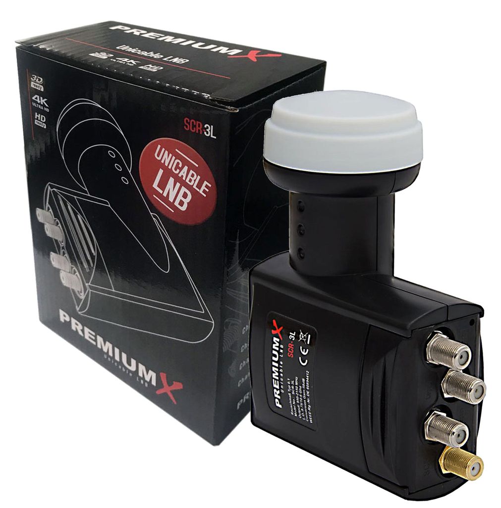 PremiumX Unicable LNB SCR-3L Sat 4 Unicable + 3 Legacy Produktbild 