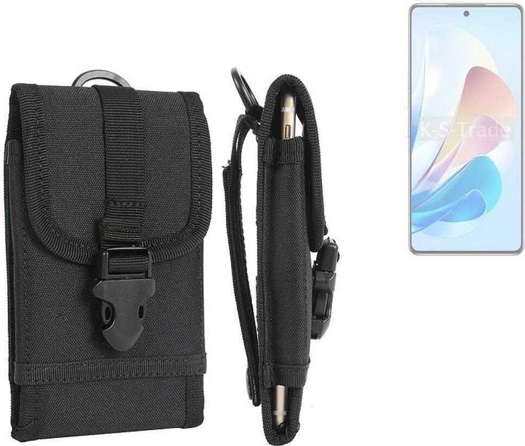 K-S-Trade Holster Handy Hülle kompatibel mit Tecno Camon 30 Premier 5G Holster Handytasche Gürtel Tasche Schutz Hülle Robust Outdoor schwarz
