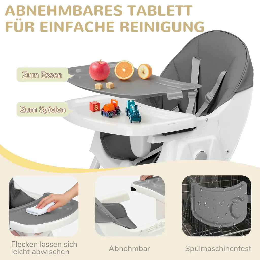 Siège bébé réglable et pliable 2 en 1 avec harnais de sécurité FCH - 5