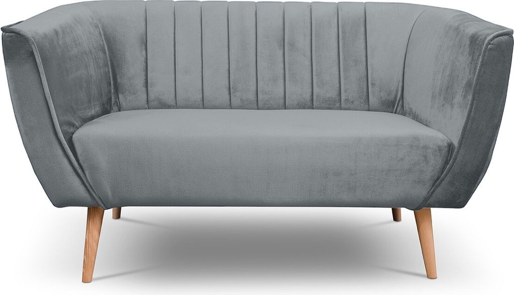 BETTSO 2 sizer Sofa im skandinavischen Stil PIK 2 MON84 Grau Hellgrau Aschfahl