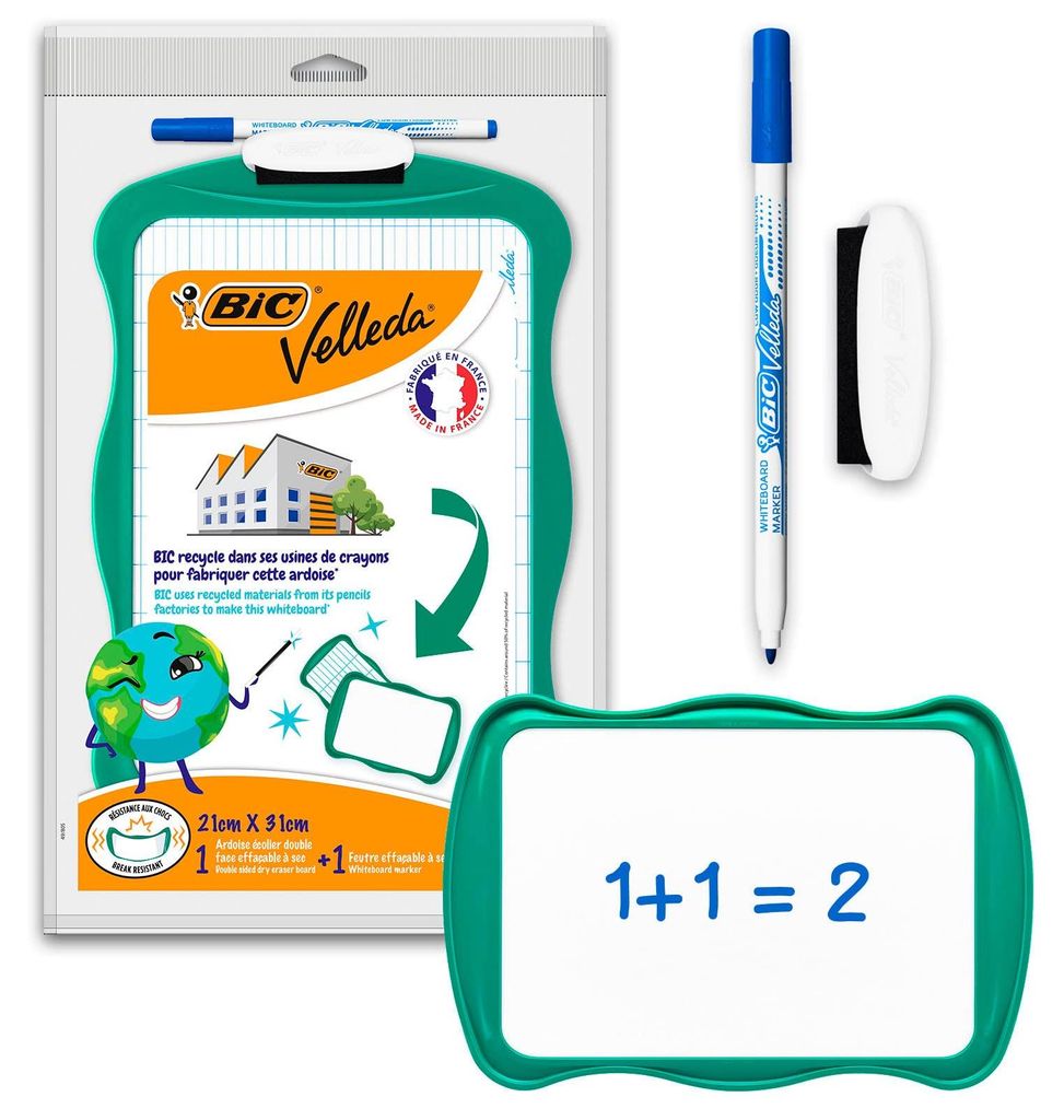 Bic Whiteboard Velleda recycled 21x31cm + stift + wisser Produktbild 