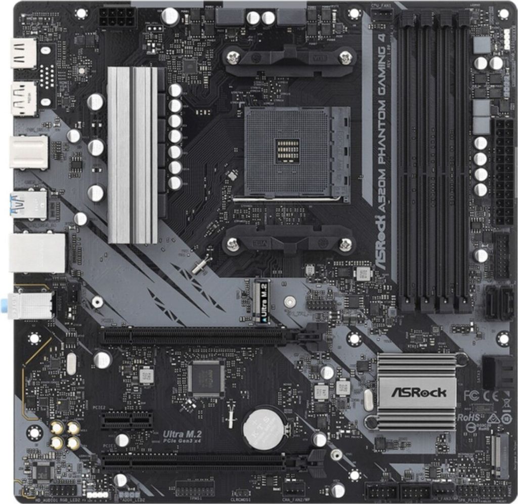 ASRock A520M Phantom Gaming 4 AM4 mATX HDMI/DP DDR4 retail Produktbild 
