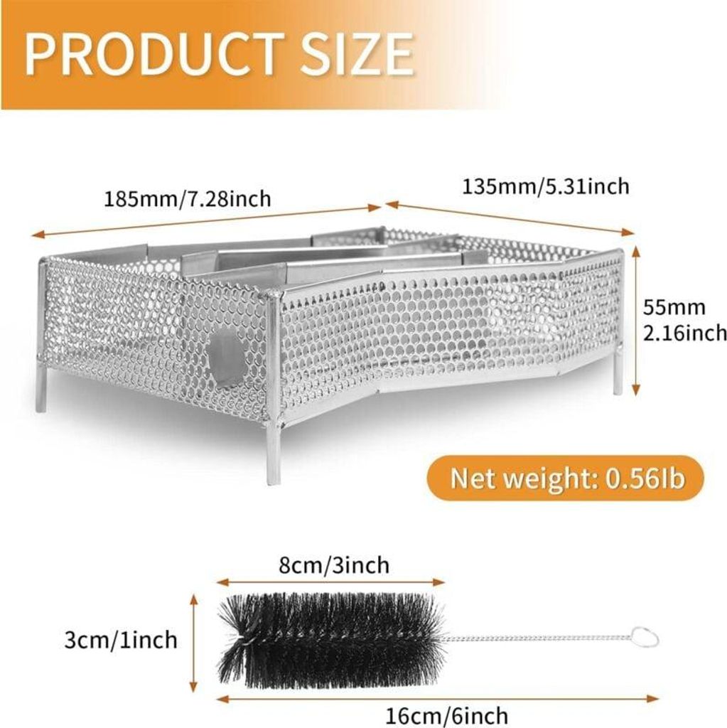 Kaltrauchgenerator, R?ucherofen fš¹r Holzpellets fš¹r jeden Grill, zum R?uchern von K?se, Fisch, Lachs, Schweinefleisch und mehr, 4-7 Stunden R...