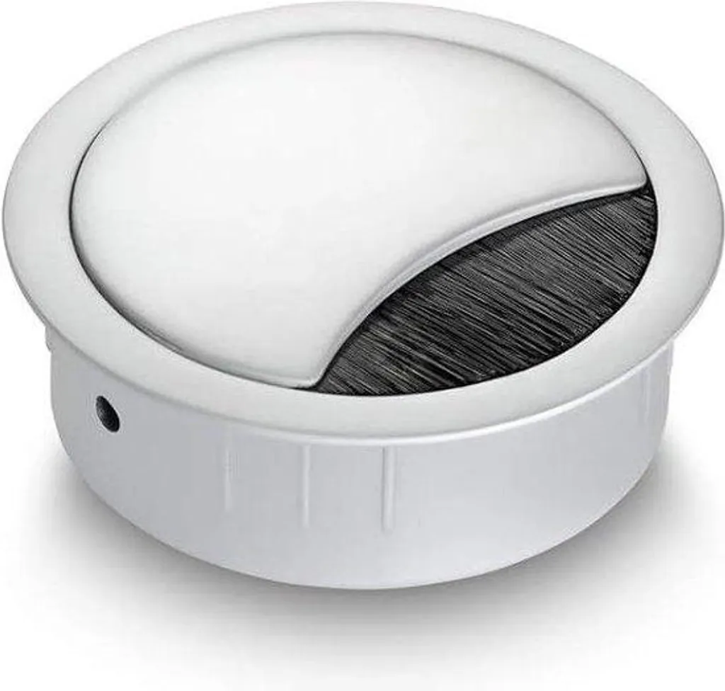 Prise de câble en acier inoxydable chromé mat 60mm avec joint à brosse
