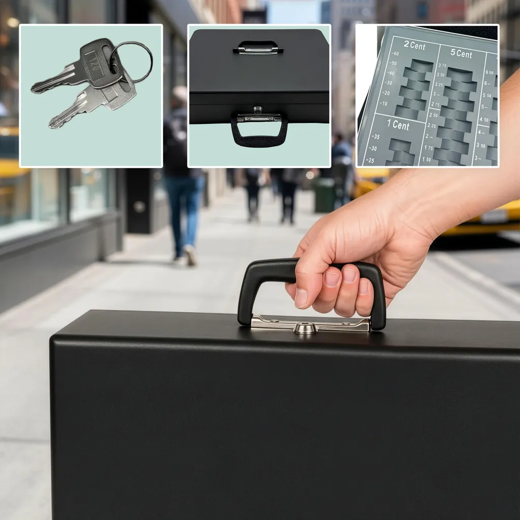 Cassetta Valori Portatile Relaxdays | Sicurezza per Eventi e Mercatini - 5
