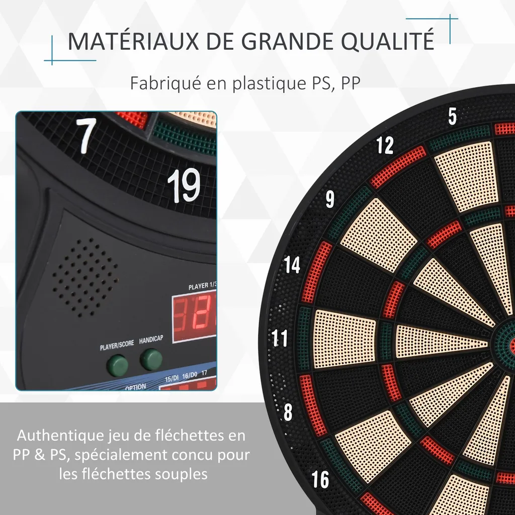 Cible de fléchettes électronique LED : ne comptez plus vos points à la main
