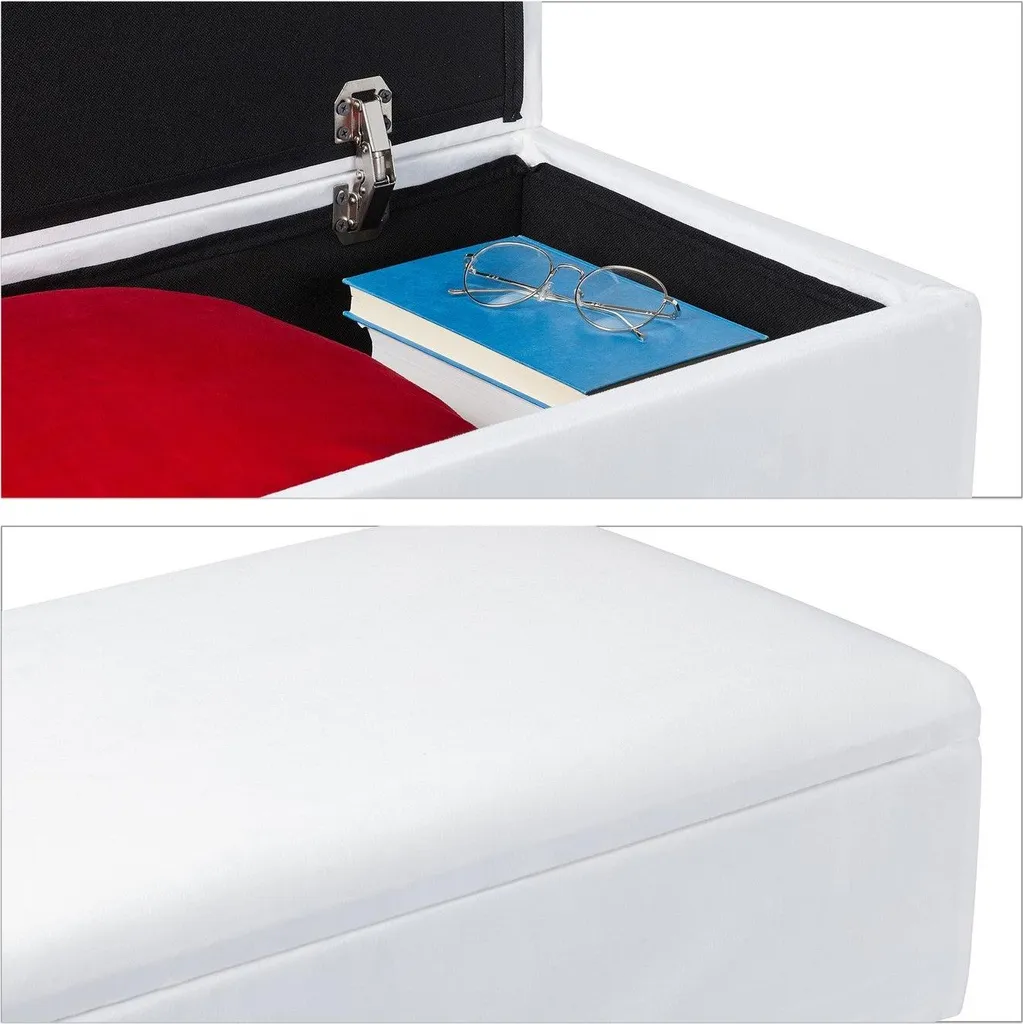 Banc de rangement velours compact pour optimiser les petits espaces - 6