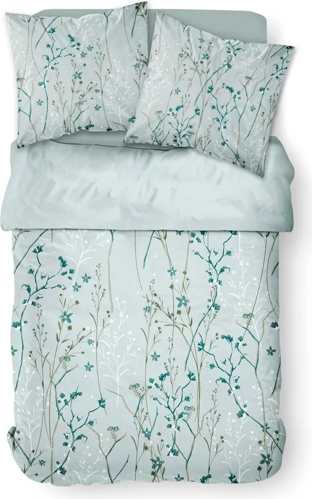 Parure de lit LILIE en coton : housse de couette 220x200 et 2 taies