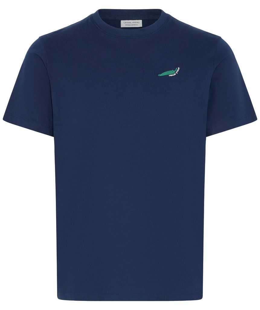 CASUAL FRIDAY Kurzarm T-Shirt Stickerei Rundhalsausschnitt Allrounder Größe: M