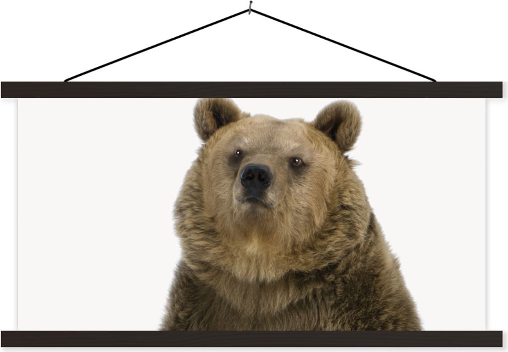 MuchoWow Textilposter Braunbär - Tiere - Bär - Niedlich - Jungen - Mädchen 90x45 cm mit schwarzem Rahmen - Klemmleisten