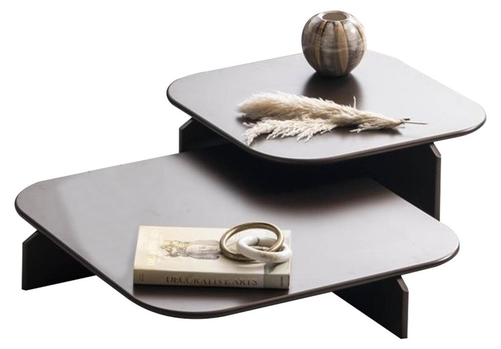 Braune Satztische Wohnzimmer Couchtisch Designer Beistelltische