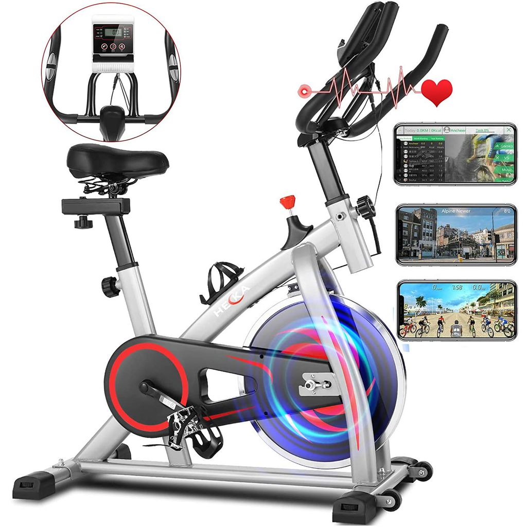 Heimtrainer Fitnessfahrrad Indoor Cycling Fahrradtrainer Hometrainer mit APP LCD 