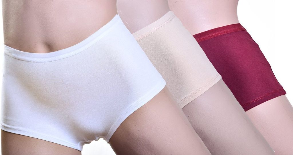 TOKER COLLECTION Hüftpanty Damen Panty, Hipster mit weichem Modal 3er Pack, Farbenmix Wollweiß, Weinrot, Haut, Größe M