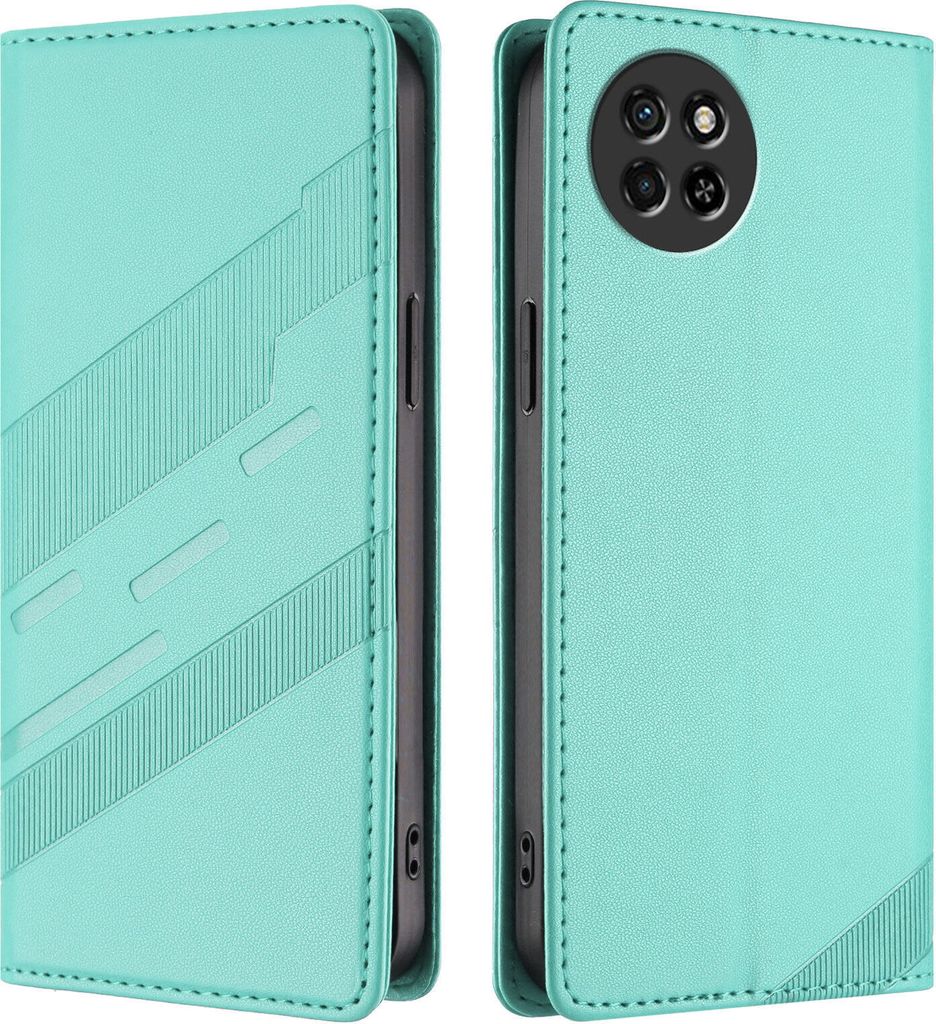 Hülle für itel S23, Kunstleder Brieftaschen Handyhülle mit Kartenfach und Standfunktion Türkis
