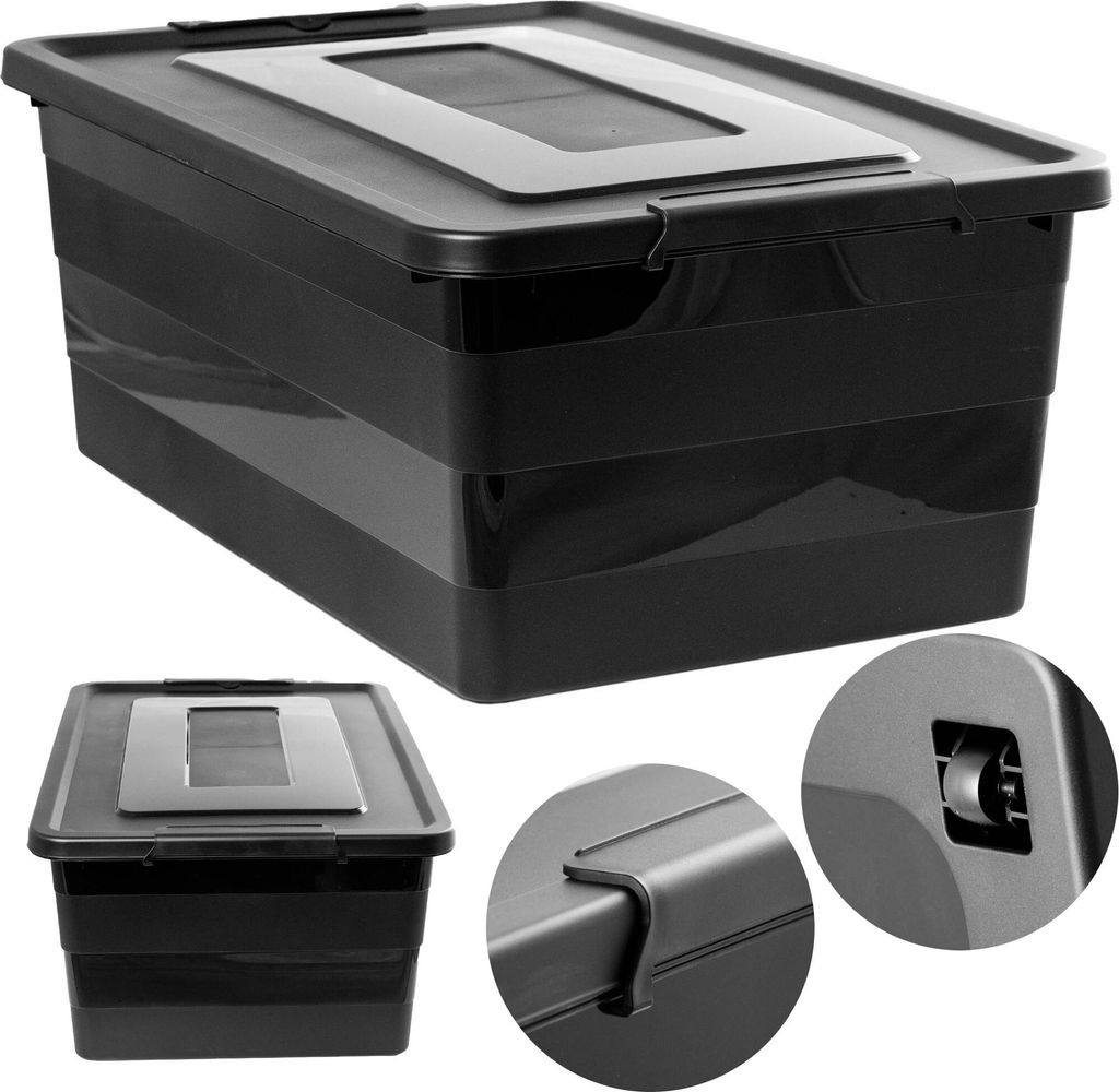 Plastový Úložný Box Na Kolečkách S Uzamykatelným Víkem Obrázek produktu 
