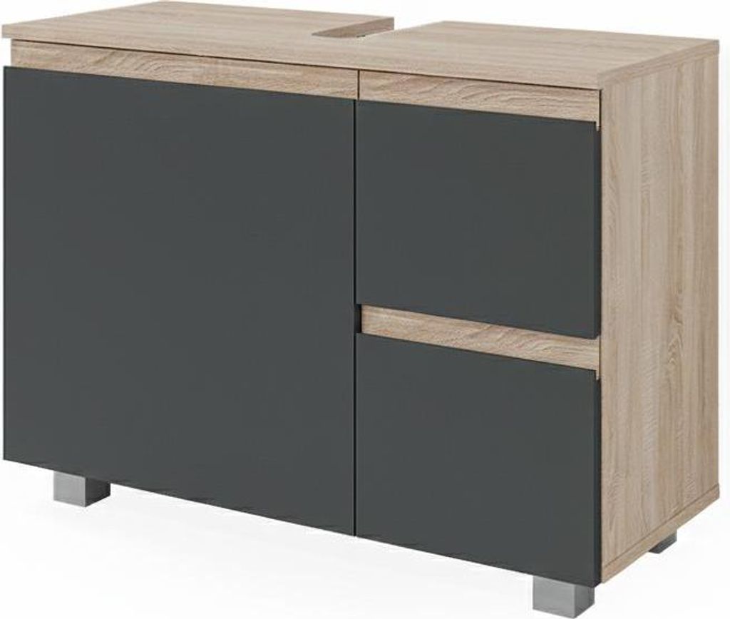 Waschbeckenunterschrank Vicco J-Shape Anthrazit 80 x 60.8 cm, Model 40119