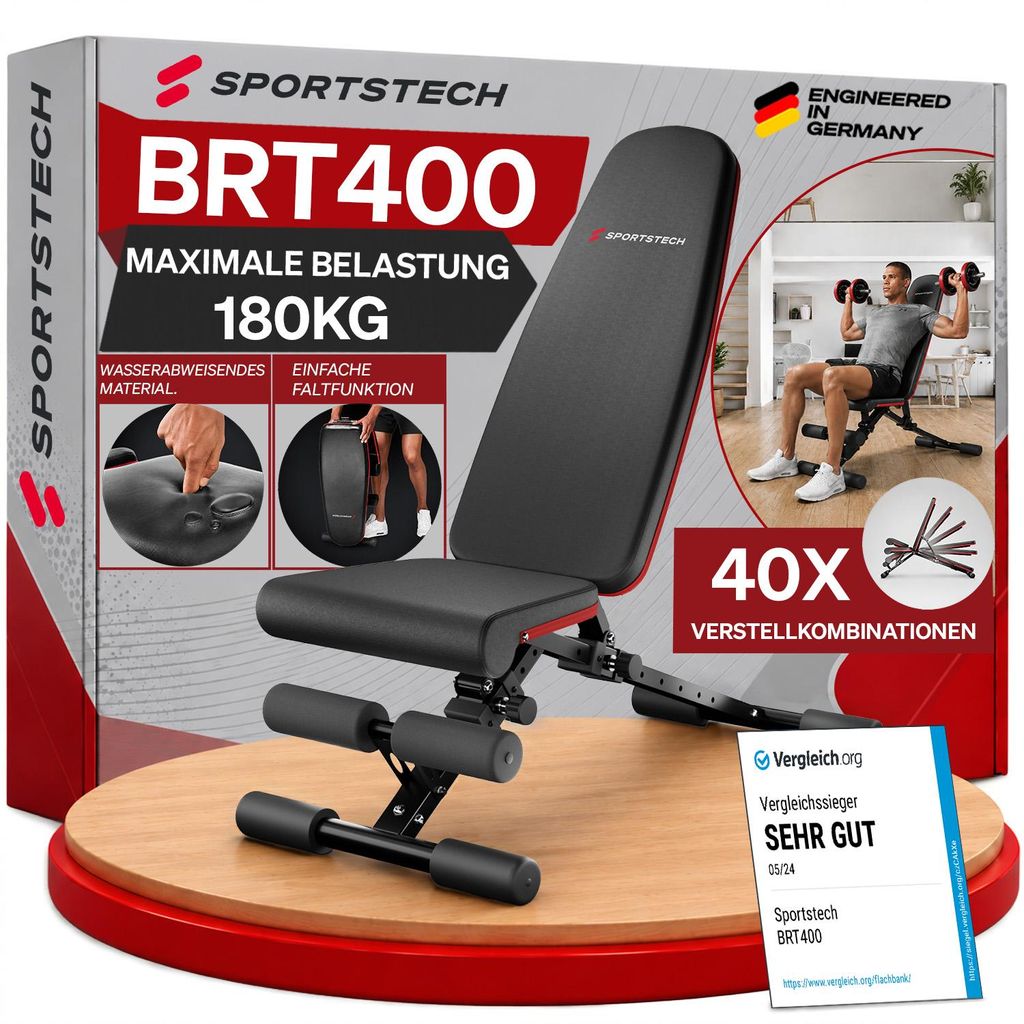 Sportstech Hantelbank BRT400 | Klappbar | 40+ Produktbild 