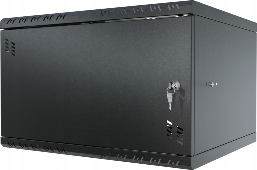 Serverschrank 19" 6U, 450mm, Metalltür, schwarz
