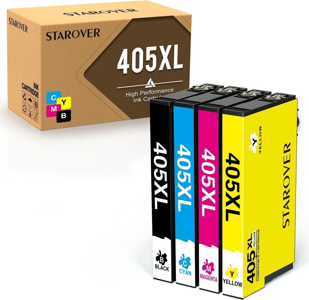 4 Stück 405XL Tintenpatrone kompatibel mit Epson 405 XL für Produktbild 