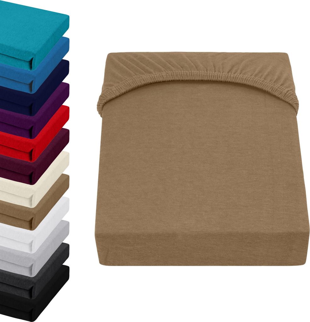Premium Spannbettlaken für Boxspringbett/Wasserbett 180x200-200x220cm +40cm STEG , Farbe: Beige